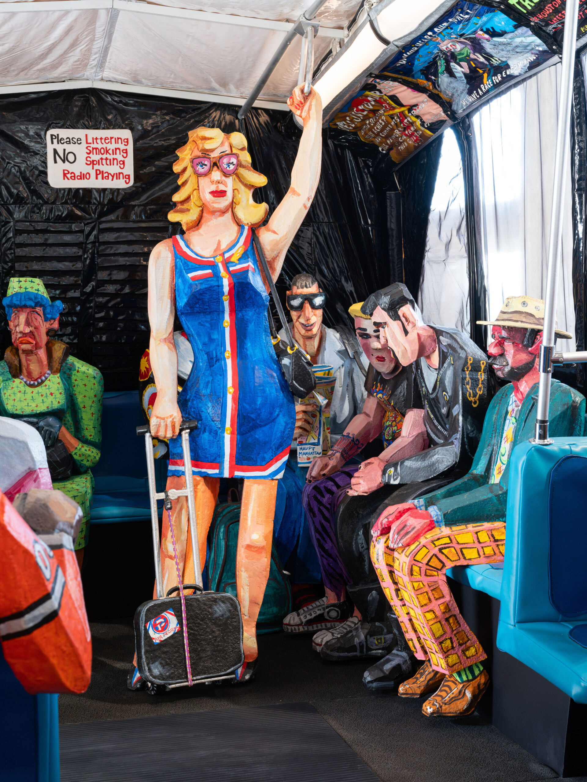 Red Grooms, The Bus, 1995, Fenix collection. Detail of the inside of the bus that visitors are invited to explore, ph. Titia Hahne