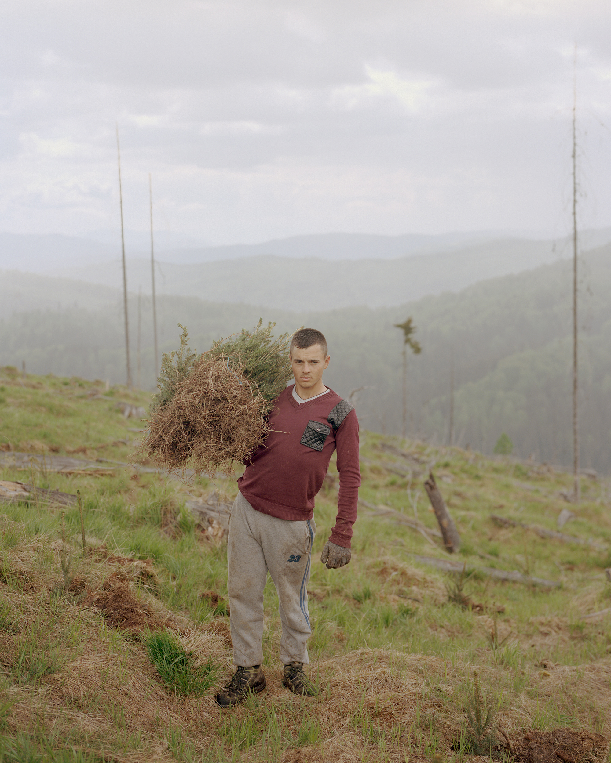 Giovane abitante dei Carpazi, in un’area collinare ai margini della foresta, ph. Nicholas J.R. White